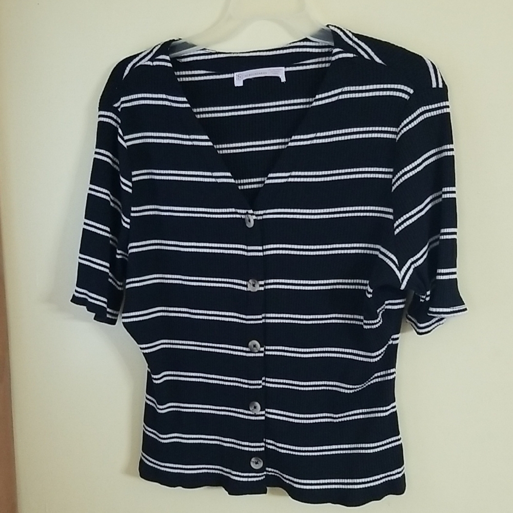 No Boundaries Black and White Striped Top